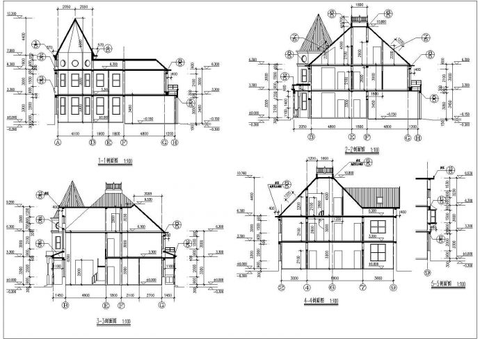 美观带阁楼二层半新农村住宅详细建筑设计图纸_图1