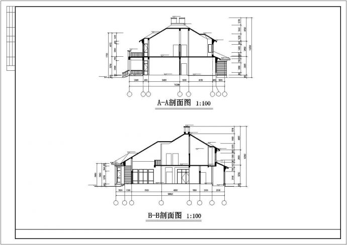 法式风格二层别致自建别墅详细建筑设计图_图1