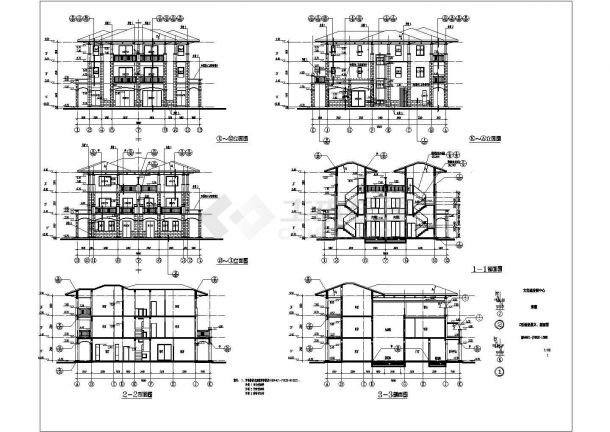 某地区三层住宅别墅建筑设计方案规划图-图一