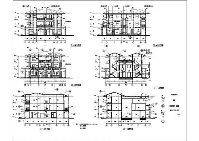 某地区三层住宅别墅建筑设计方案规划图_图1