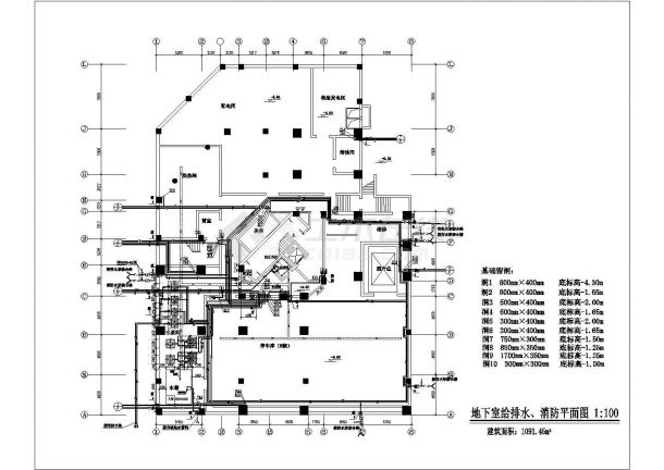 某地二十三层综合办公楼给排水设计图-图一
