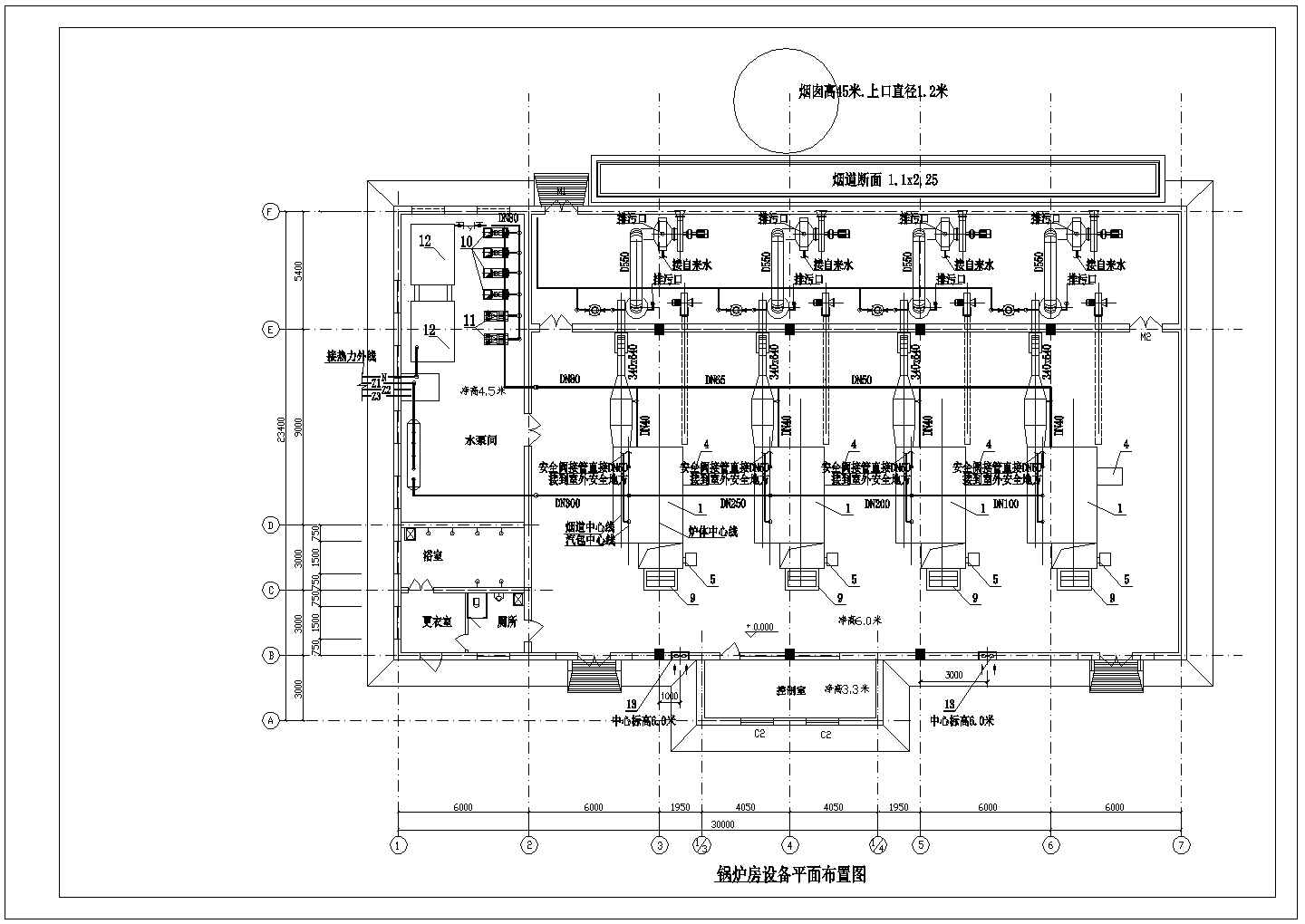 某新建燃煤蒸汽锅炉房结构设计施工图