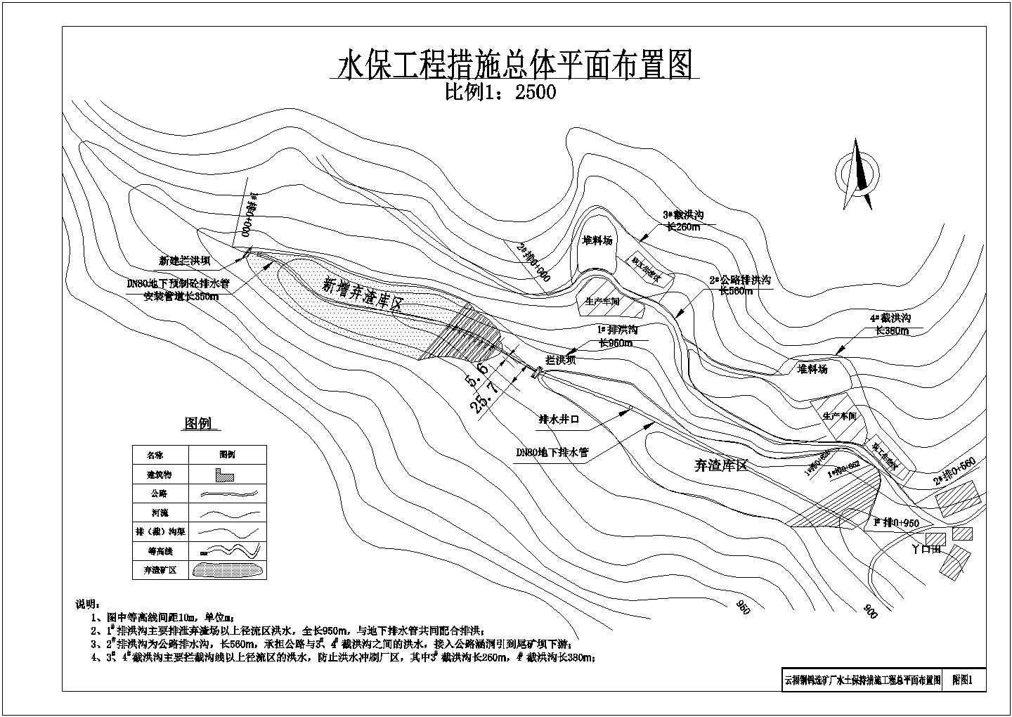 云福铜钨选矿厂水土保持措施工程设计图