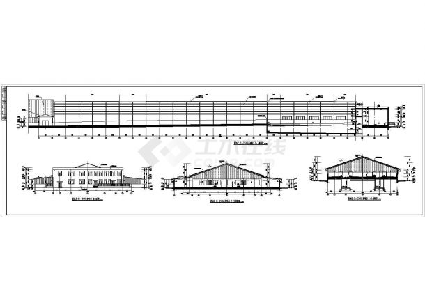 内蒙古某地牧场挤奶厅建筑设计图纸-图二