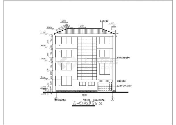经典欧式风格带地下室三层别墅建筑设计图（全套）-图二