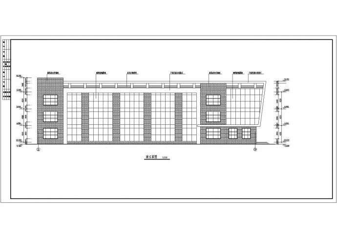 山东省某地区一高中三层食堂CAD建筑图_图1