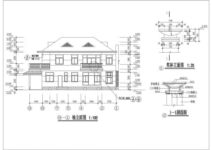 大气独栋二层自建房屋详细建筑设计图_图1