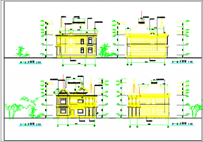 大方俄罗斯风格二层自建房屋详细建筑设计图_图1