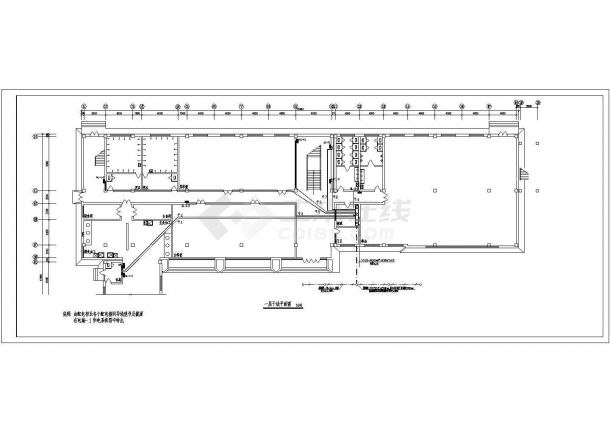 某地区训练馆电气施工CAD设计图纸-图一