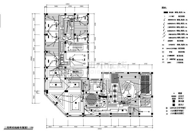 某地区浴场水电施工CAD设计图纸-图二
