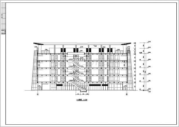 深圳市五层框架结构商场建筑施工图-图二