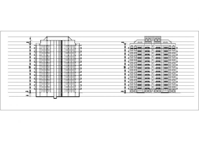 陕西省某地区高层住宅CAD平立面图_图1
