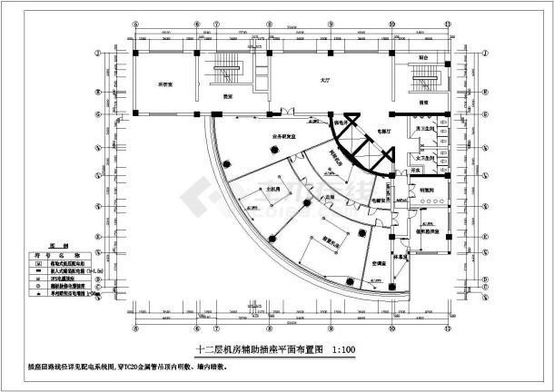 某地小型机房设计电气图-图一