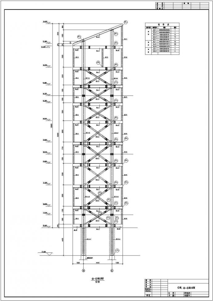 某地屋顶钢结构高塔结构设计施工图_图1