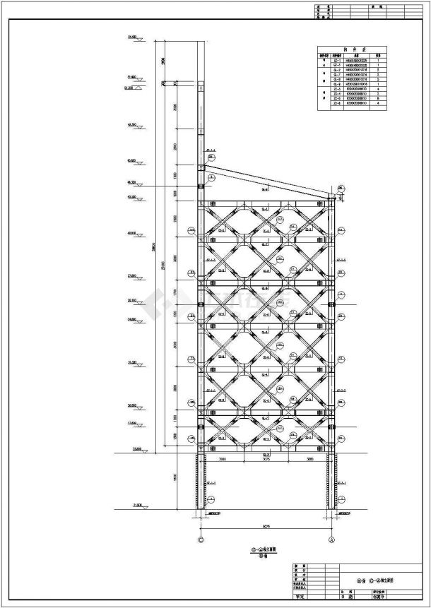 某地屋顶钢结构高塔结构设计施工图-图二