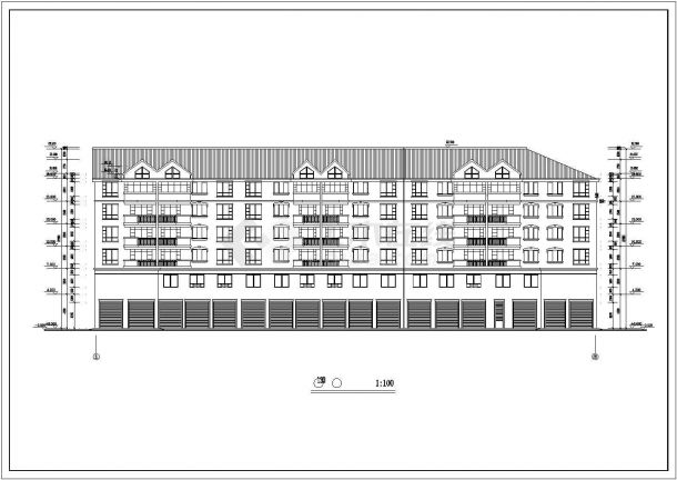 四川省某地区火焰小区地块商住楼北栋工程图-图一