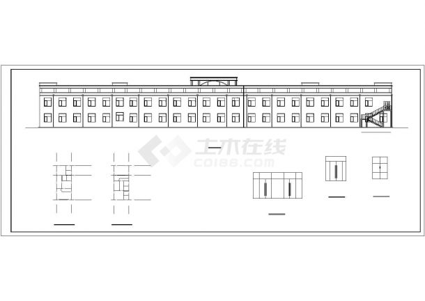 山东省某地区两层教学楼CAD方案图-图二
