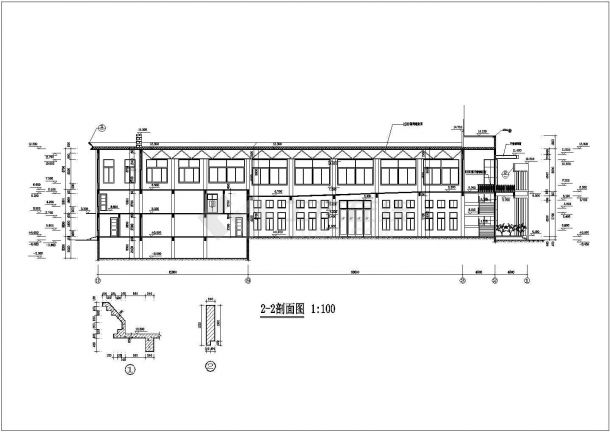 江苏省某地区食品厂职工餐厅CAD设计图-图二