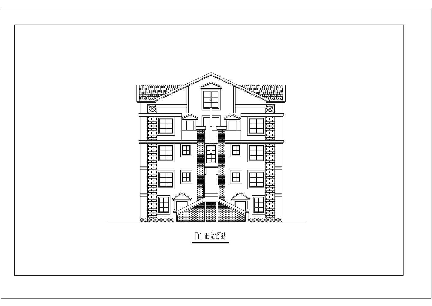 五层双拼自建房屋详细建筑设计施工图