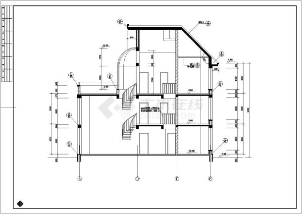 质朴三层农村房屋详细建筑设计施工图-图二
