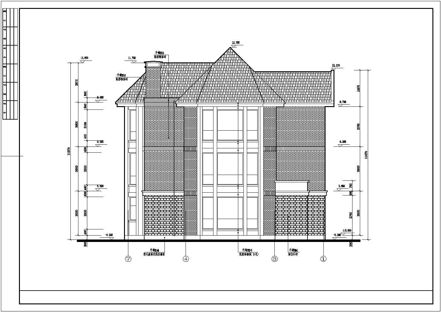 质朴三层农村房屋详细建筑设计施工图