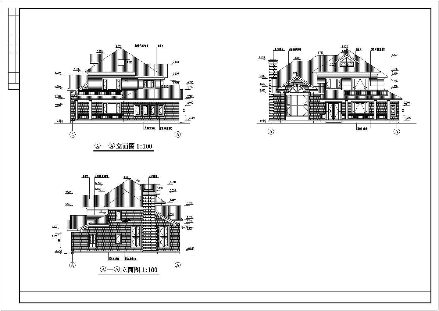 砖混舒适三层新农村自建房屋建筑设计施工图