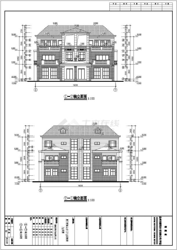 福建泉州市大气三层精品别墅建筑结构全套图纸-图二