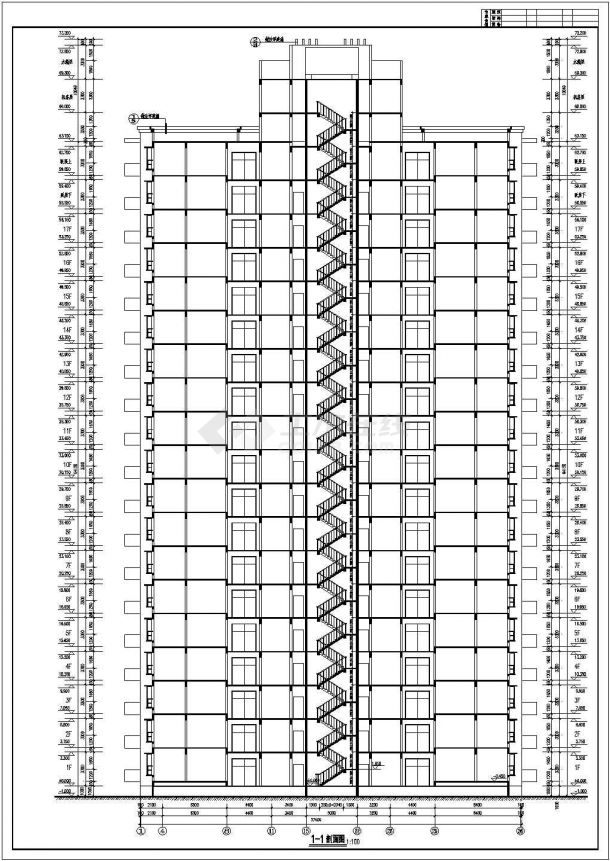 高层住宅结构cad建筑施工工程图纸-图二