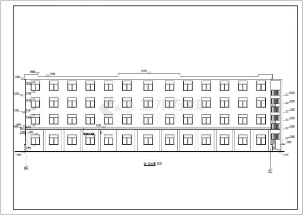 某四层框架办公楼建筑结构设计施工图-图一