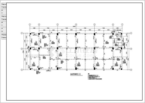 某五层框架结构宿舍楼设计施工图纸-图二