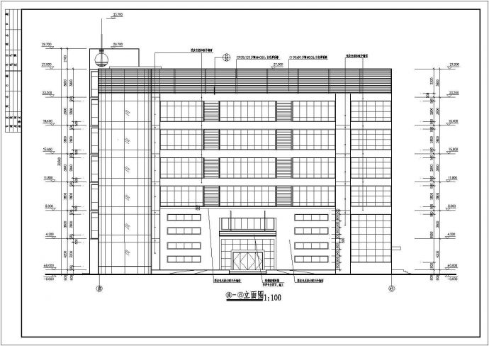 框架结构六层办公楼CAD施工图纸_图1
