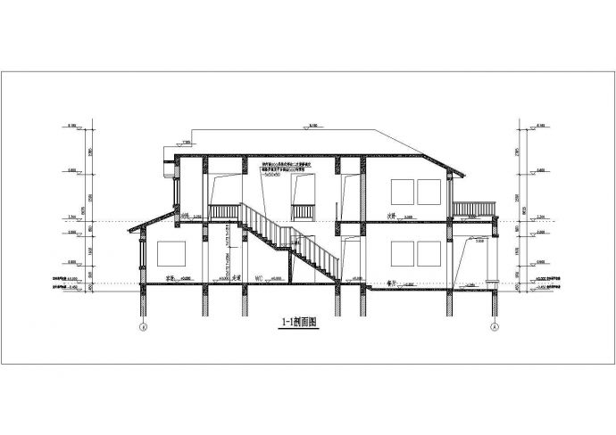 福建省某城镇两层别墅CAD设计图_图1