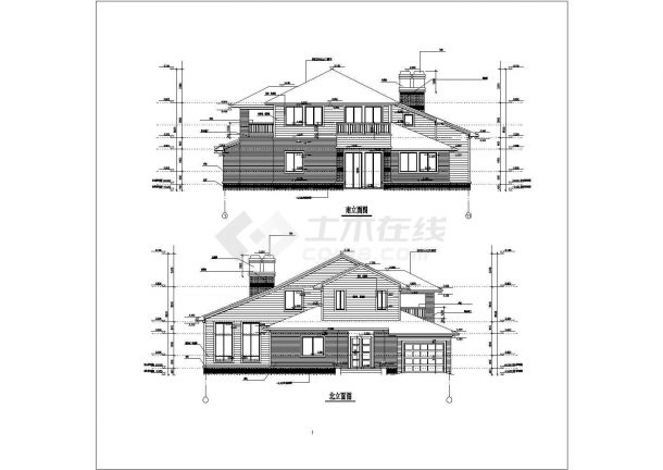福建省某城镇两层别墅CAD设计图-图二