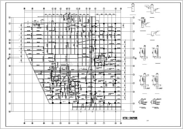 某26层办公楼的地下室结构设计施工图-图一