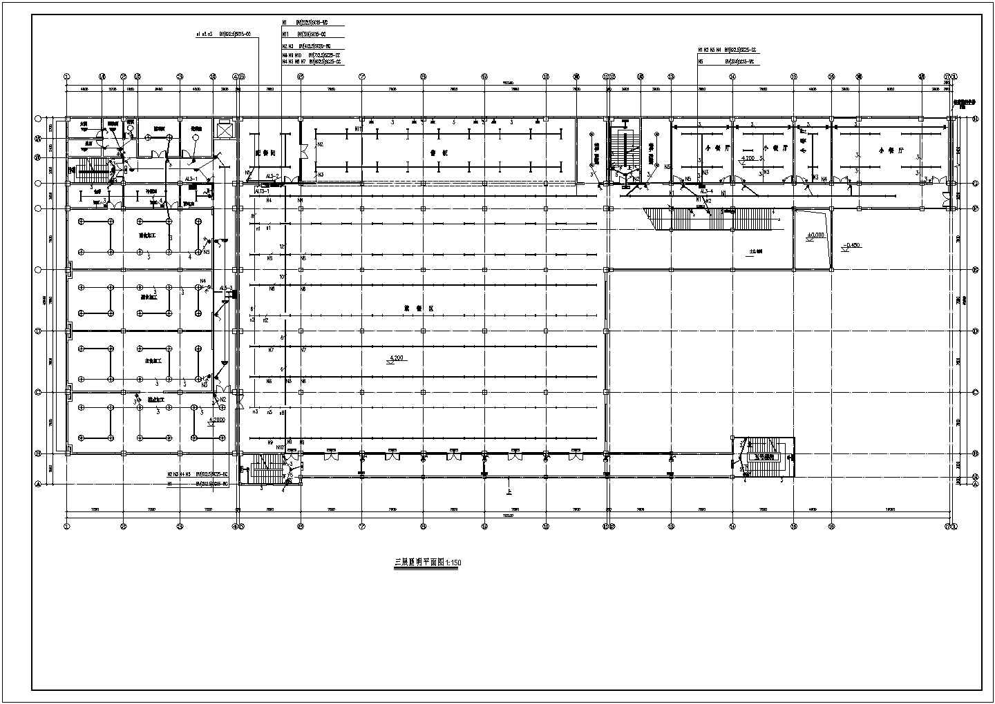 食堂建筑完整电气设计施工方案平面图