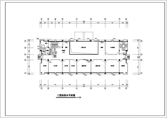 5119.1平方米办公楼建筑给排水施工图_图1