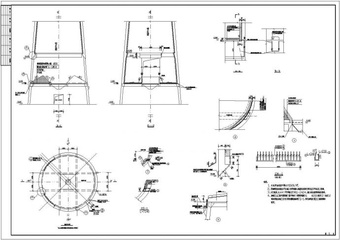 超高180米混凝土烟囱结构设计施工工程图_图1
