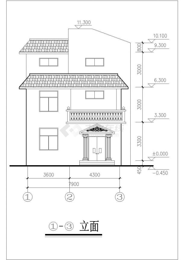 简洁别致三层农村房屋详细建筑设计图-图二