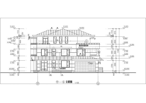 气派现代三层自建别墅详细建筑设计图-图二