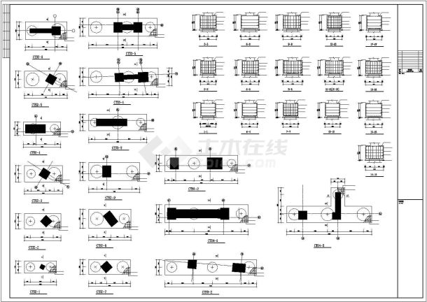 某高层大型裙楼cad结构施工工程设计图-图一