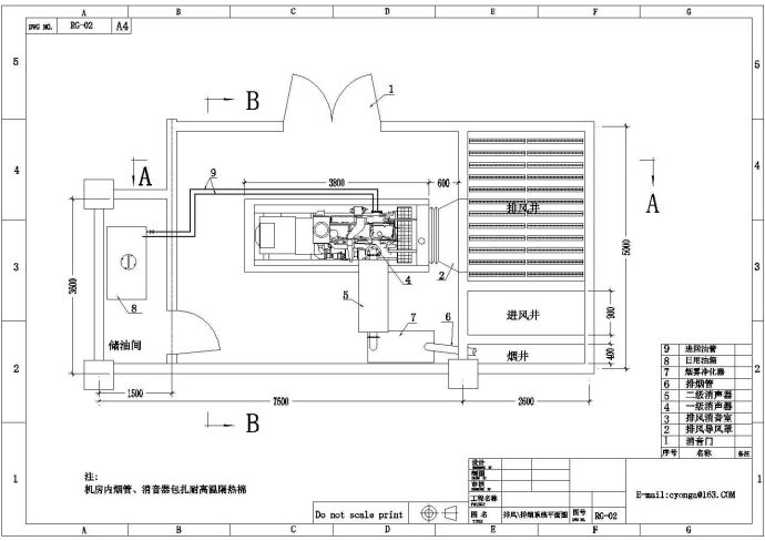 发电机房的噪声防治工艺设计布置图_图1
