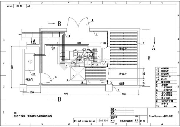 发电机房的噪声防治工艺设计布置图-图二