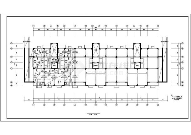 某13层住宅楼框剪结构cad建筑工程施工图纸-图二