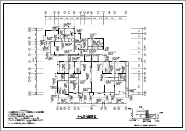 某18层剪力墙住宅结构cad施工建筑工程设计图纸-图二