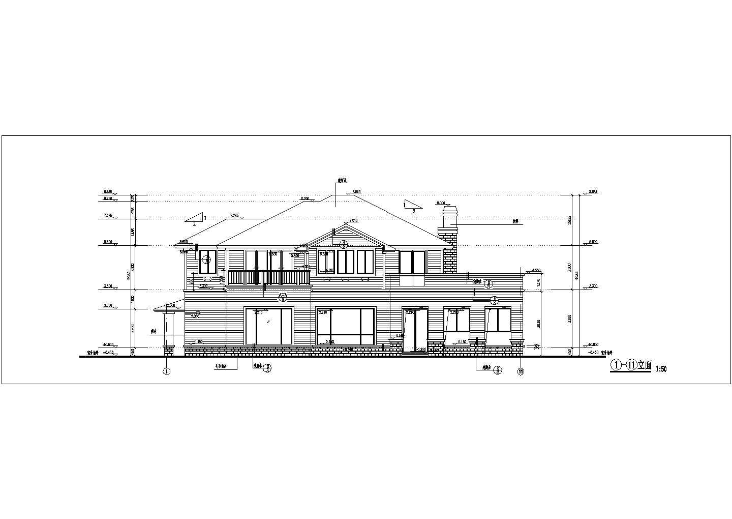 某西班牙风格别墅建筑设计方案CAD图