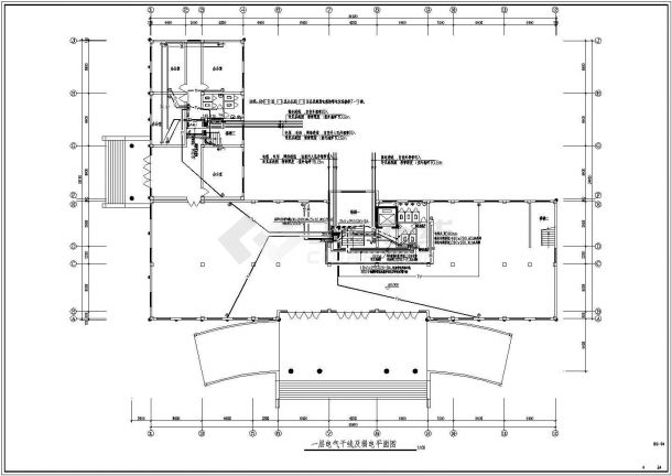 某地区国检局办公楼电气CAD设计图纸-图二