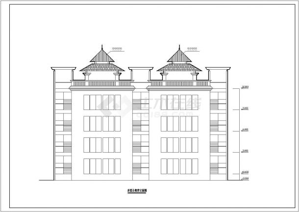 山东省某城镇五层公寓CAD建筑方案图-图二