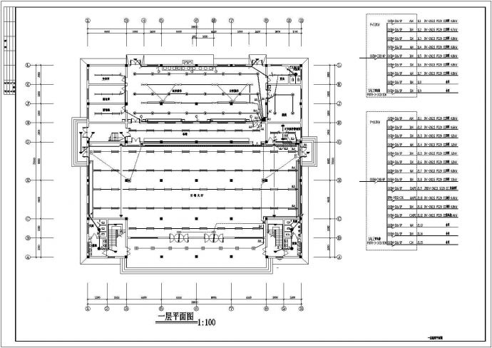某食堂详细电气设计施工CAD图纸_图1