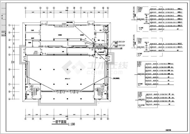某食堂详细电气设计施工CAD图纸-图二