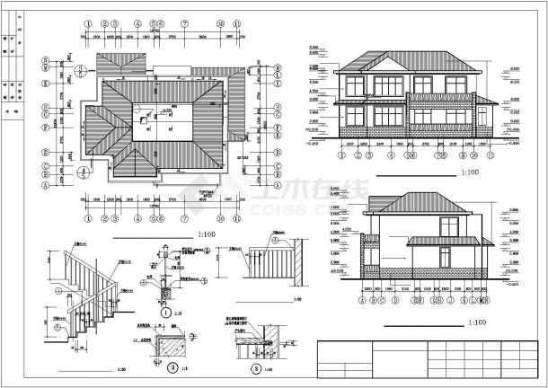 简洁砖混二层农村房屋详细建筑设计施工图（全套）-图一